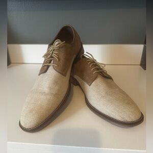 Joseph Abboud Men's Lace Up Suede Oxfords Beige/Brown Size 10 ✨